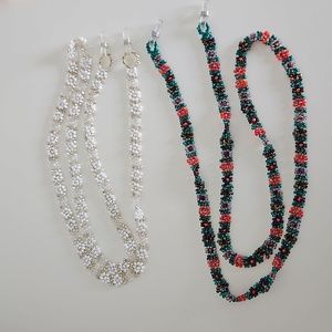 Set of 2 beaded chains for glasses